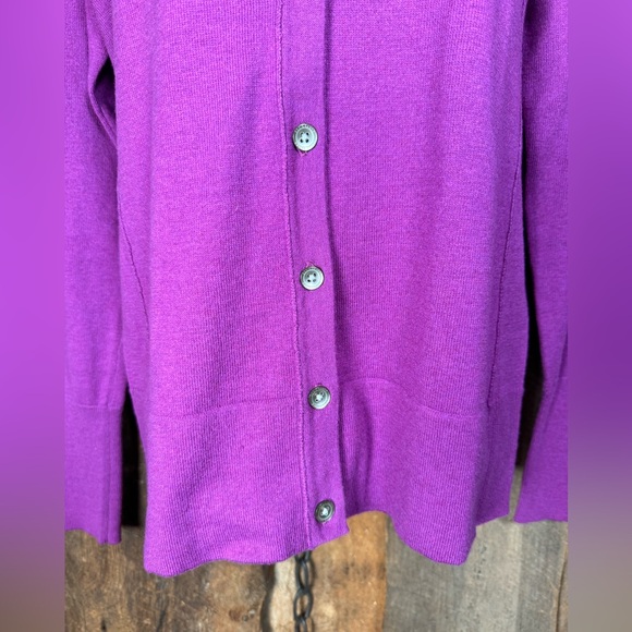 Eddie Bauer Purple Cardigan Sweater - Size Small - Picture 3 of 10